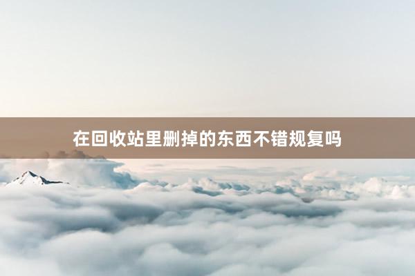 在回收站里删掉的东西不错规复吗