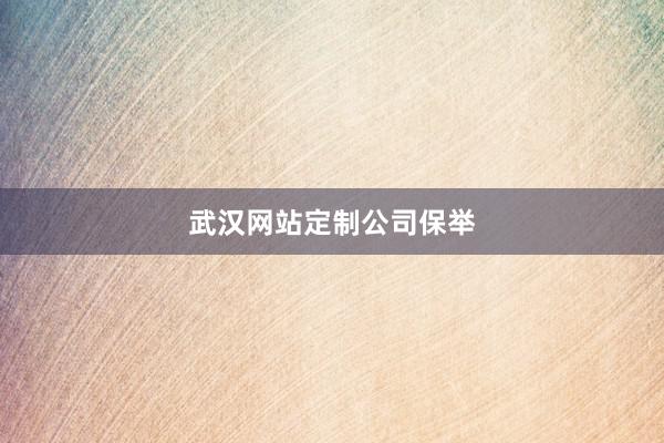武汉网站定制公司保举
